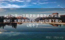 age动漫ios下载更新速度怎么样深度解析：长期使用结论，age动漫下载ios用不了