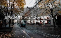 蜜桃视频为什么这么多人在用常见问题汇总：效率提升方法