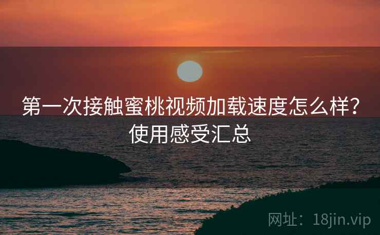 第一次接触蜜桃视频加载速度怎么样?使用感受汇总 第2张 第一次接触蜜桃视频加载速度怎么样?使用感受汇总 第2张